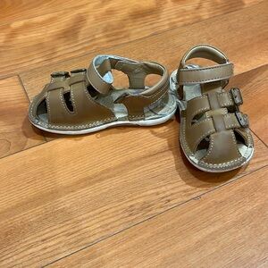 “SOLD” Boys sandals, genuine leather, brown, size 7.5